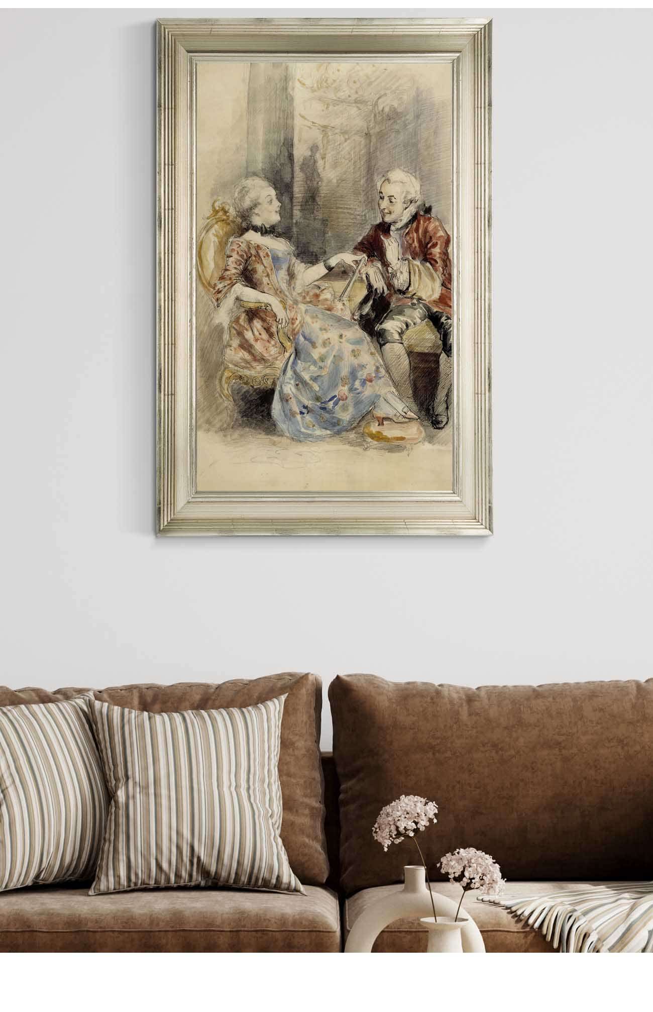 Couple Having A Conversation Rococo Attire by Albert Edelfelt Posters, Prints, & Visual Artwork