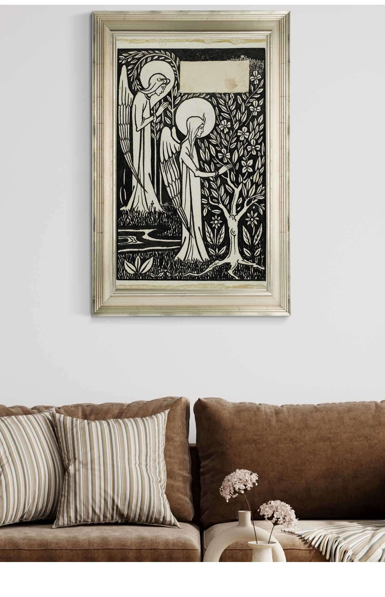 Decorative Study Two Angels by Aubrey Vincent Beardsley Posters, Prints, & Visual Artwork
