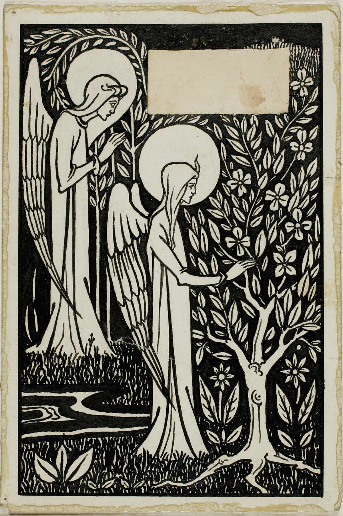 Decorative Study Two Angels by Aubrey Vincent Beardsley Posters, Prints, & Visual Artwork