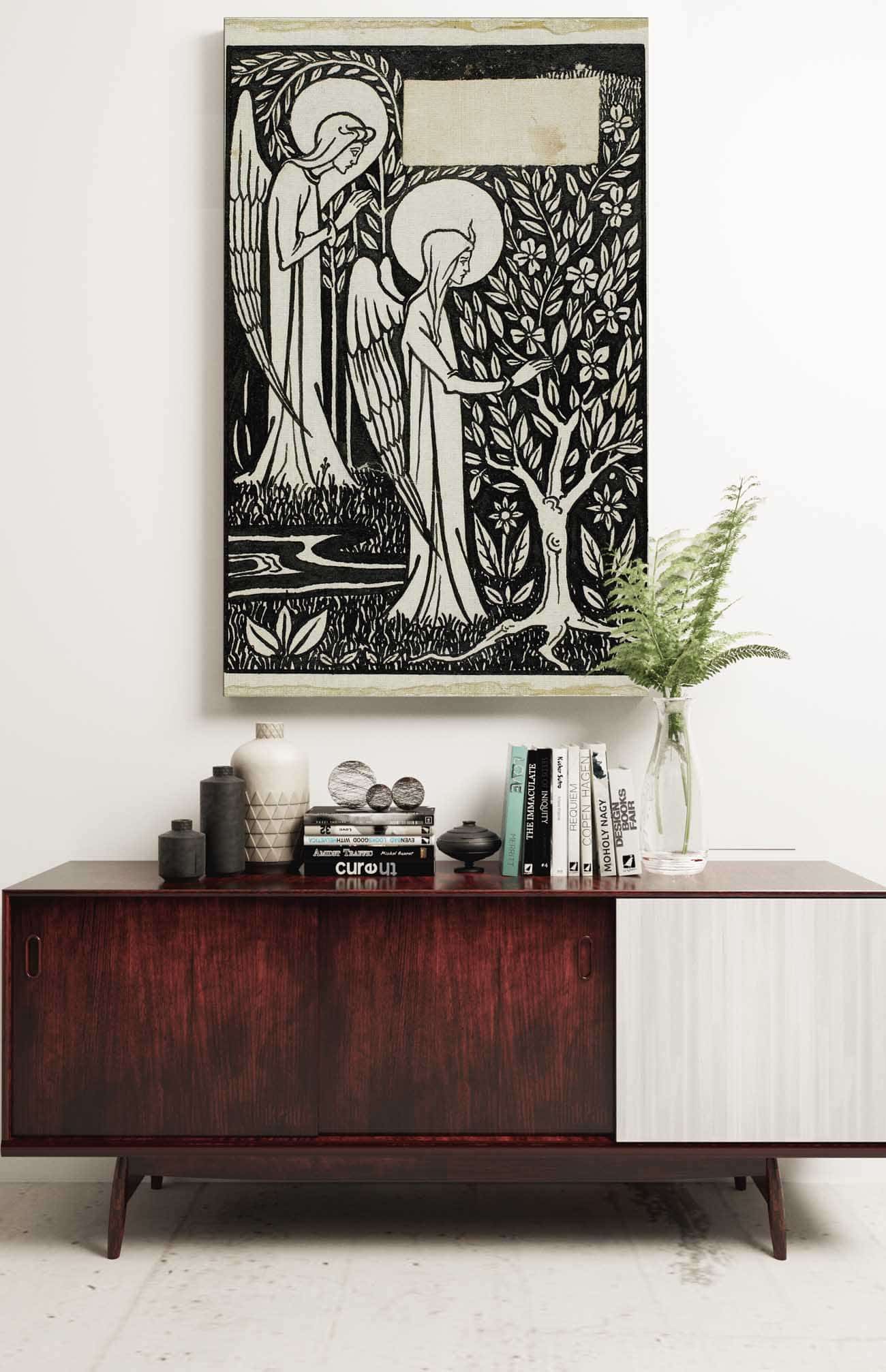 Decorative Study Two Angels by Aubrey Vincent Beardsley Posters, Prints, & Visual Artwork