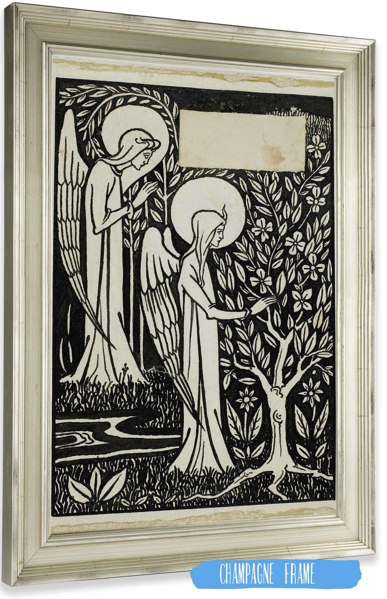 Decorative Study Two Angels by Aubrey Vincent Beardsley Posters, Prints, & Visual Artwork