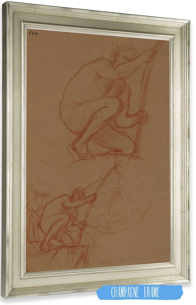 Deux Etudes Dhomme Soulevant Un Carrelet by Pierre Puvis De Chavannes Posters, Prints, & Visual Artwork