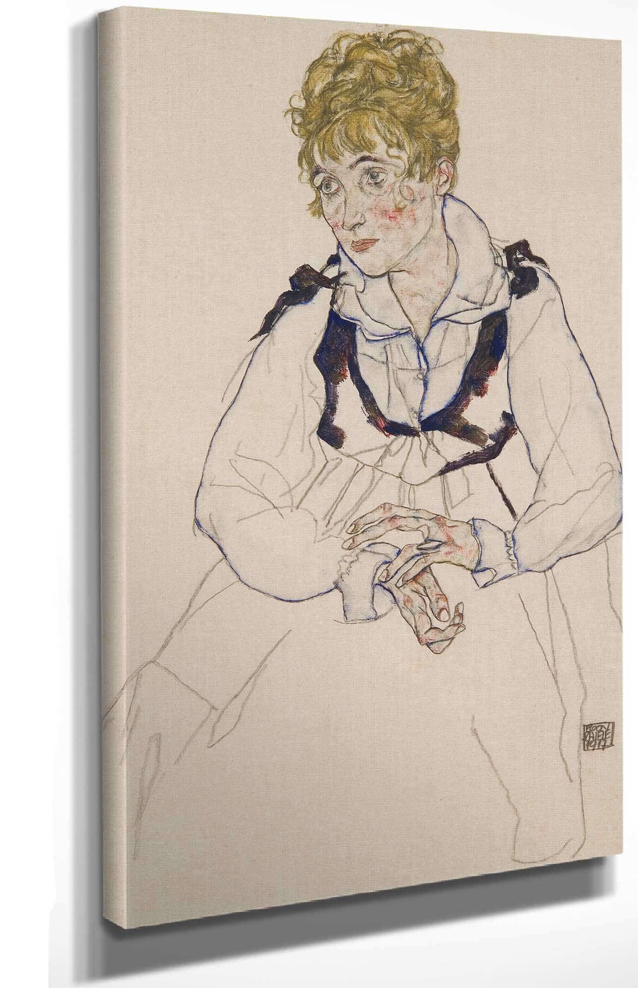 Die Frau Des Kunstlers Sitzend Edith Schiele by Egon Schiele Posters, Prints, & Visual Artwork