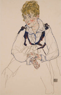 Die Frau Des Kunstlers Sitzend Edith Schiele by Egon Schiele Posters, Prints, & Visual Artwork
