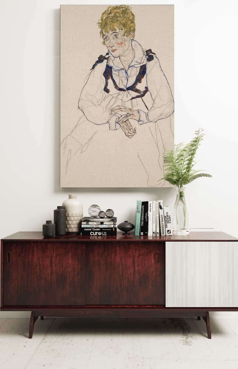 Die Frau Des Kunstlers Sitzend Edith Schiele by Egon Schiele Posters, Prints, & Visual Artwork