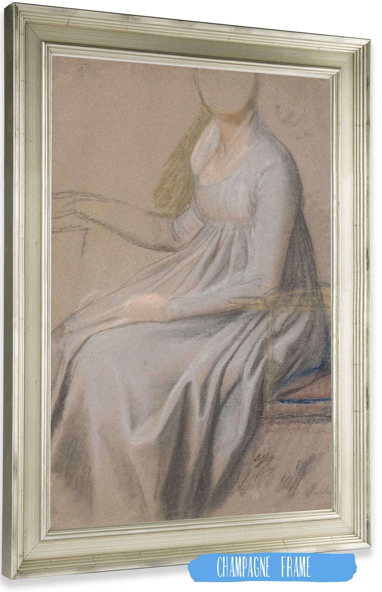 Dragtstudie Til Portraettet Af Grevinde Agnete Marie Rosencrone by Jens Juel Posters, Prints, & Visual Artwork