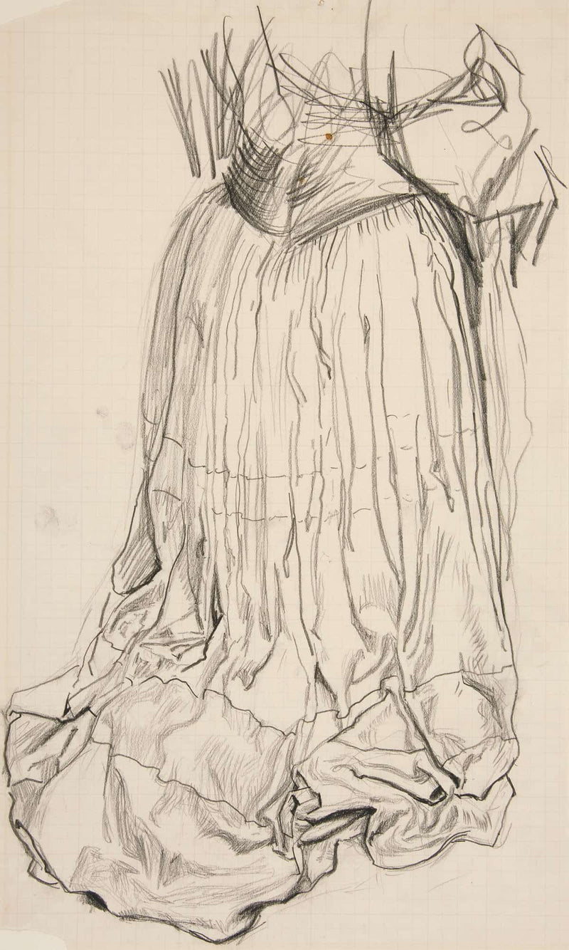 Drapery Study For Galahad Departs In The Quest Of The Holy Grail Mural Series At Boston Public Library by Edwin Austin Abbey Posters, Prints, & Visual Artwork
