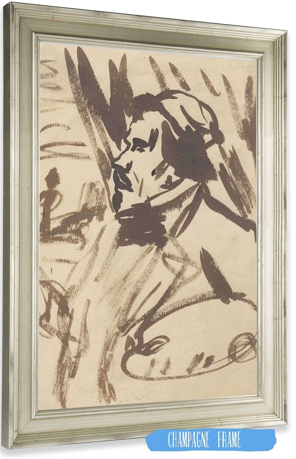 Drawing Acc To Delacroixs Self Portrait by Zygmunt Waliszewski Posters, Prints, & Visual Artwork