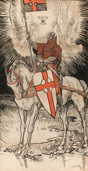Drawing For The Poster Publicizing The Exhibition For And Publication Of The Book Of Abbeys Quest Of The Holy Grail In New York City by Edwin Austin Abbey Posters, Prints, & Visual Artwork
