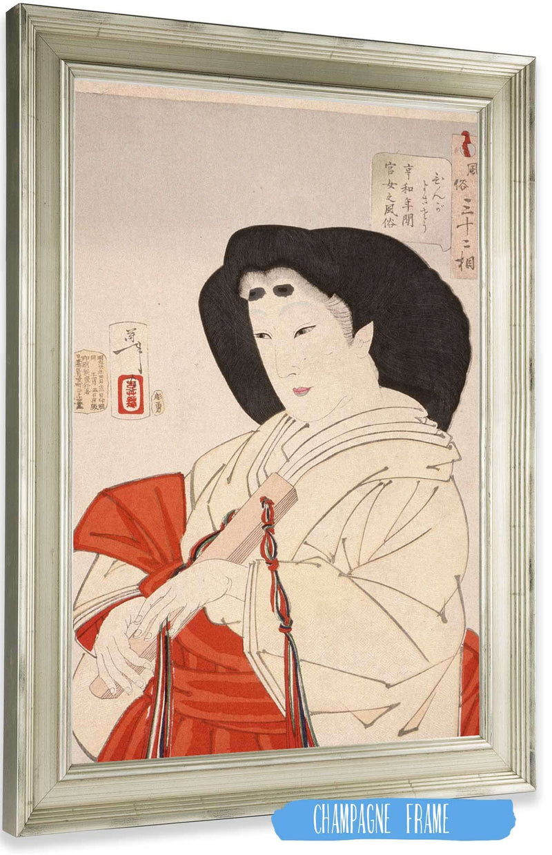 Elegant A Lady Of The Imperial Court In The Kyowa Period  by Tsukioka Yoshitoshi Posters, Prints, & Visual Artwork