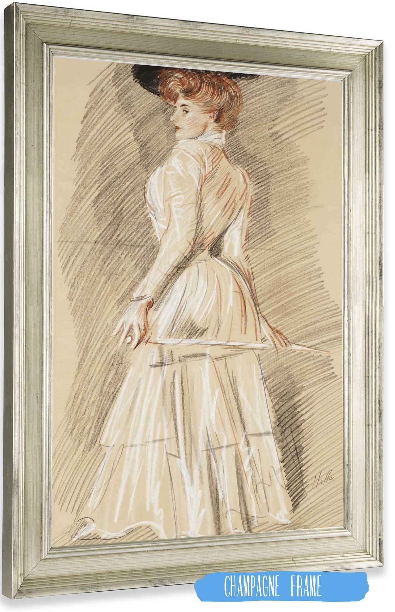 Elegante A La Canne by Paul Cesar Helleu Posters, Prints, & Visual Artwork