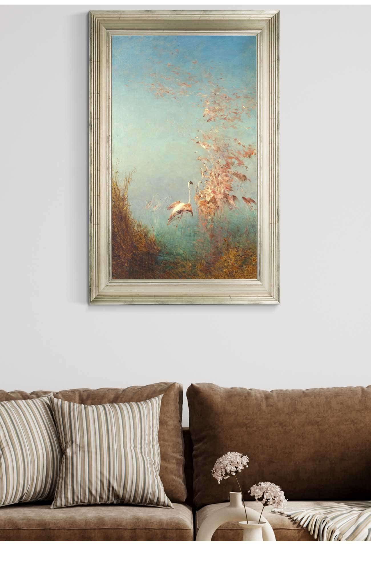 Envol De Flamants Roses Etang De Vaccares by Felix Ziem Posters, Prints, & Visual Artwork