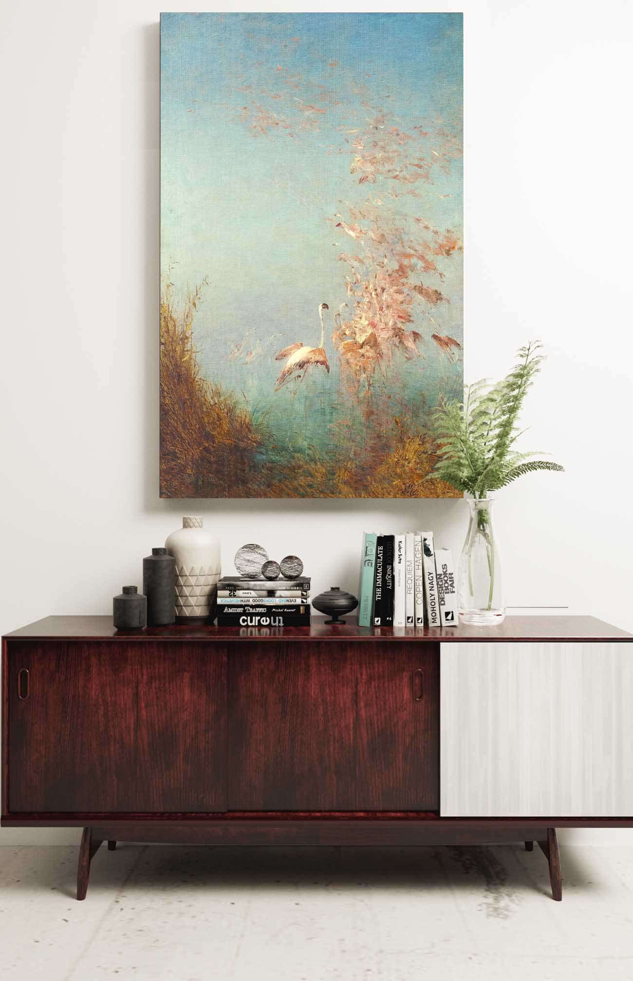 Envol De Flamants Roses Etang De Vaccares by Felix Ziem Posters, Prints, & Visual Artwork