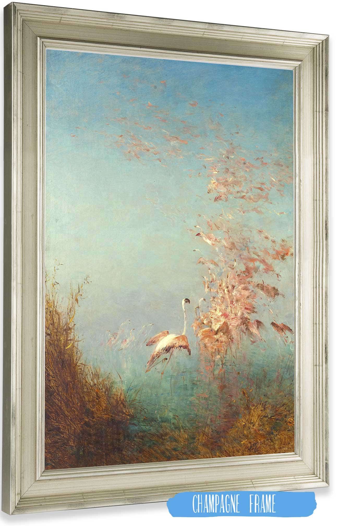Envol De Flamants Roses Etang De Vaccares by Felix Ziem Posters, Prints, & Visual Artwork