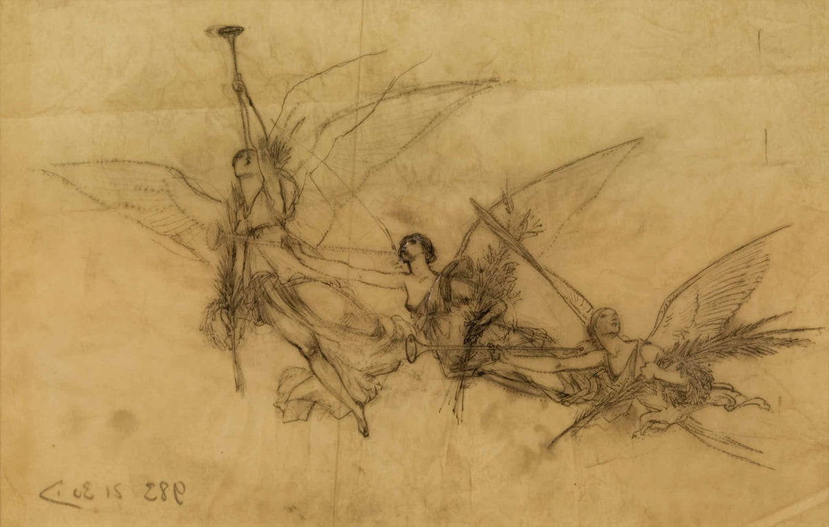 Etude De Figures Volantes  by Luc Olivier Merson Posters, Prints, & Visual Artwork