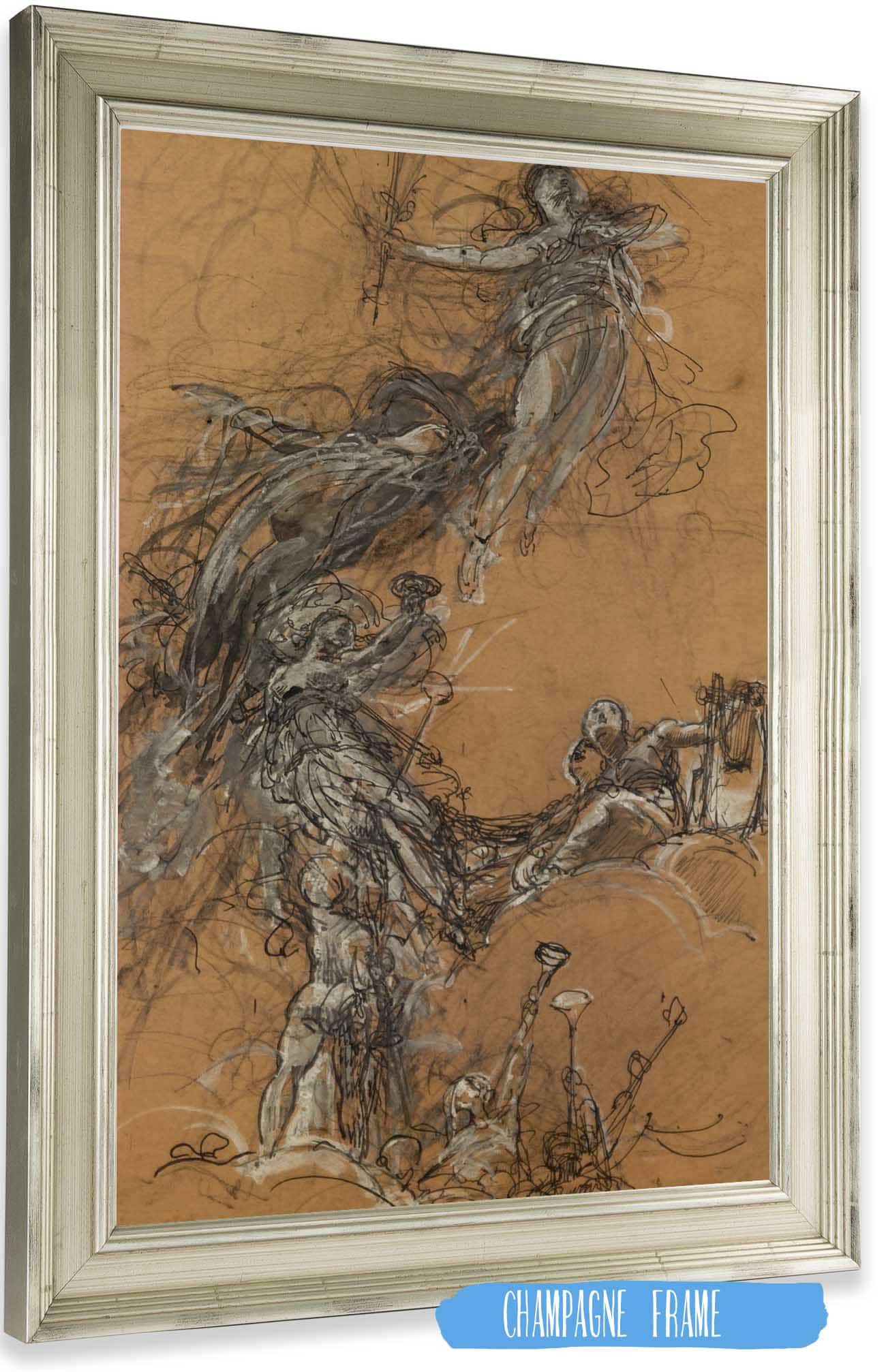 Etude De Figures Volantes  by Luc Olivier Merson Posters, Prints, & Visual Artwork