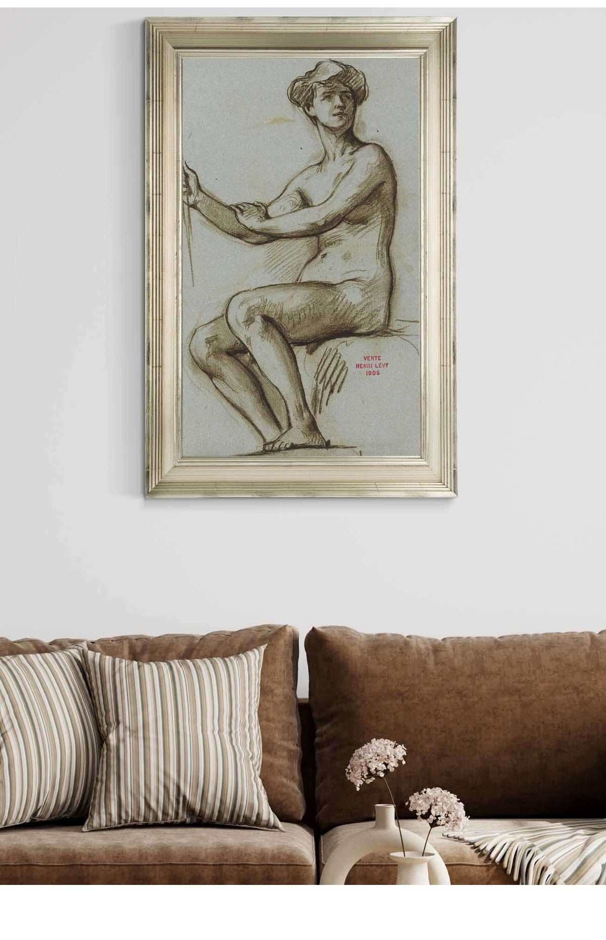 Etude De Jeune Femme Assise Tenant Un Objet Dans La Main Droite by Henri Leopold Levy Posters, Prints, & Visual Artwork