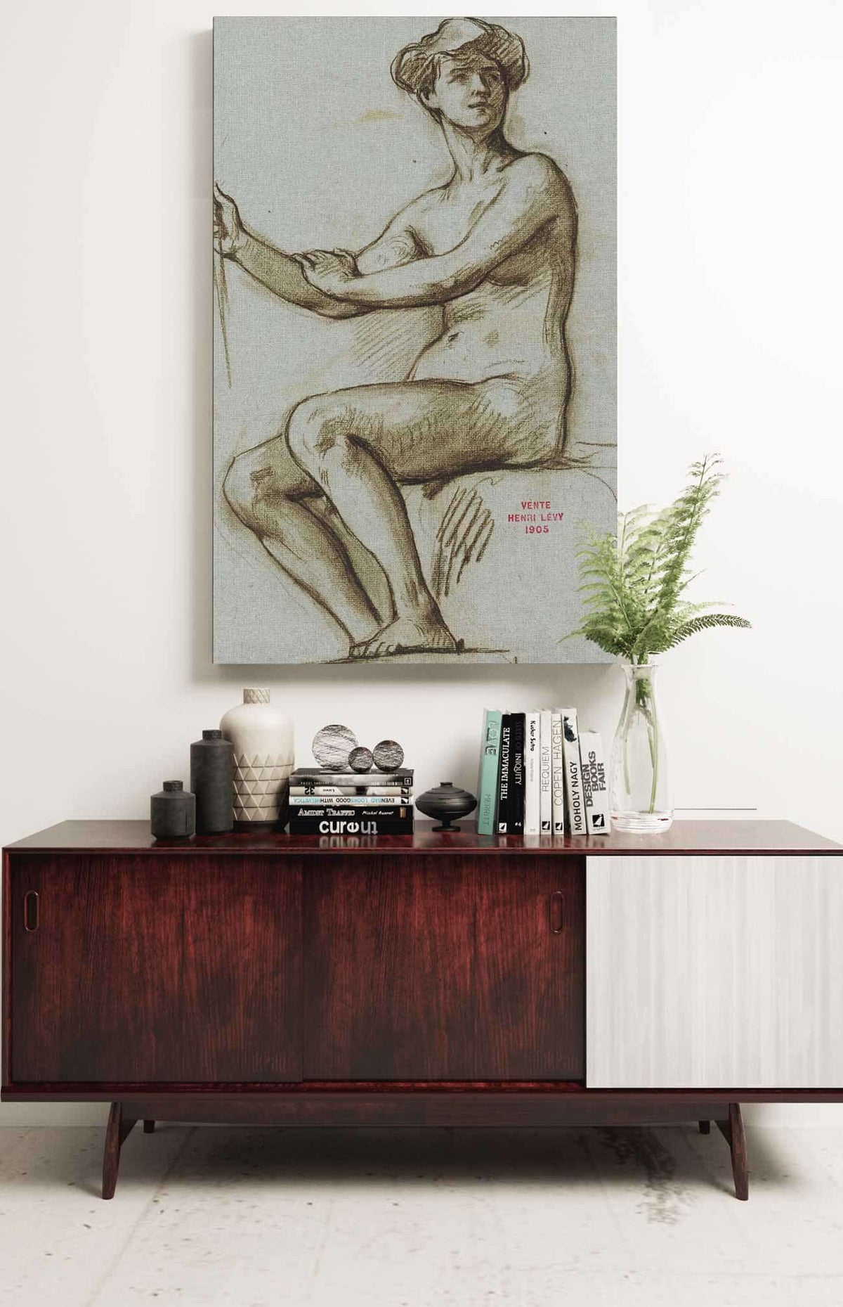 Etude De Jeune Femme Assise Tenant Un Objet Dans La Main Droite by Henri Leopold Levy Posters, Prints, & Visual Artwork