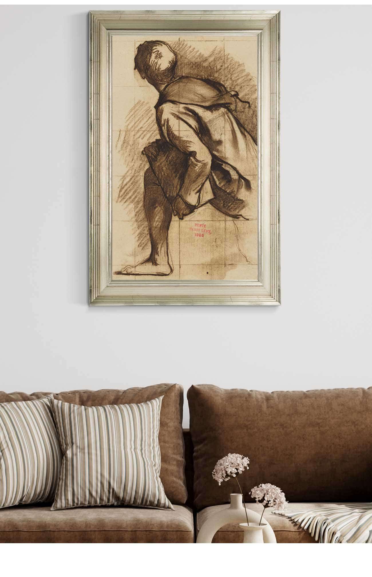 Etude Dun Moine De Dos by Henri Leopold Levy Posters, Prints, & Visual Artwork