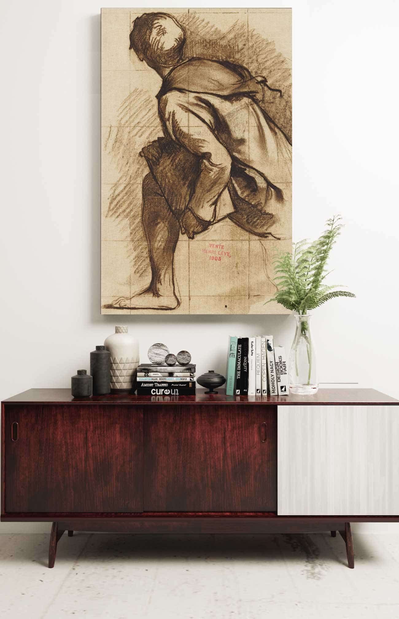 Etude Dun Moine De Dos by Henri Leopold Levy Posters, Prints, & Visual Artwork