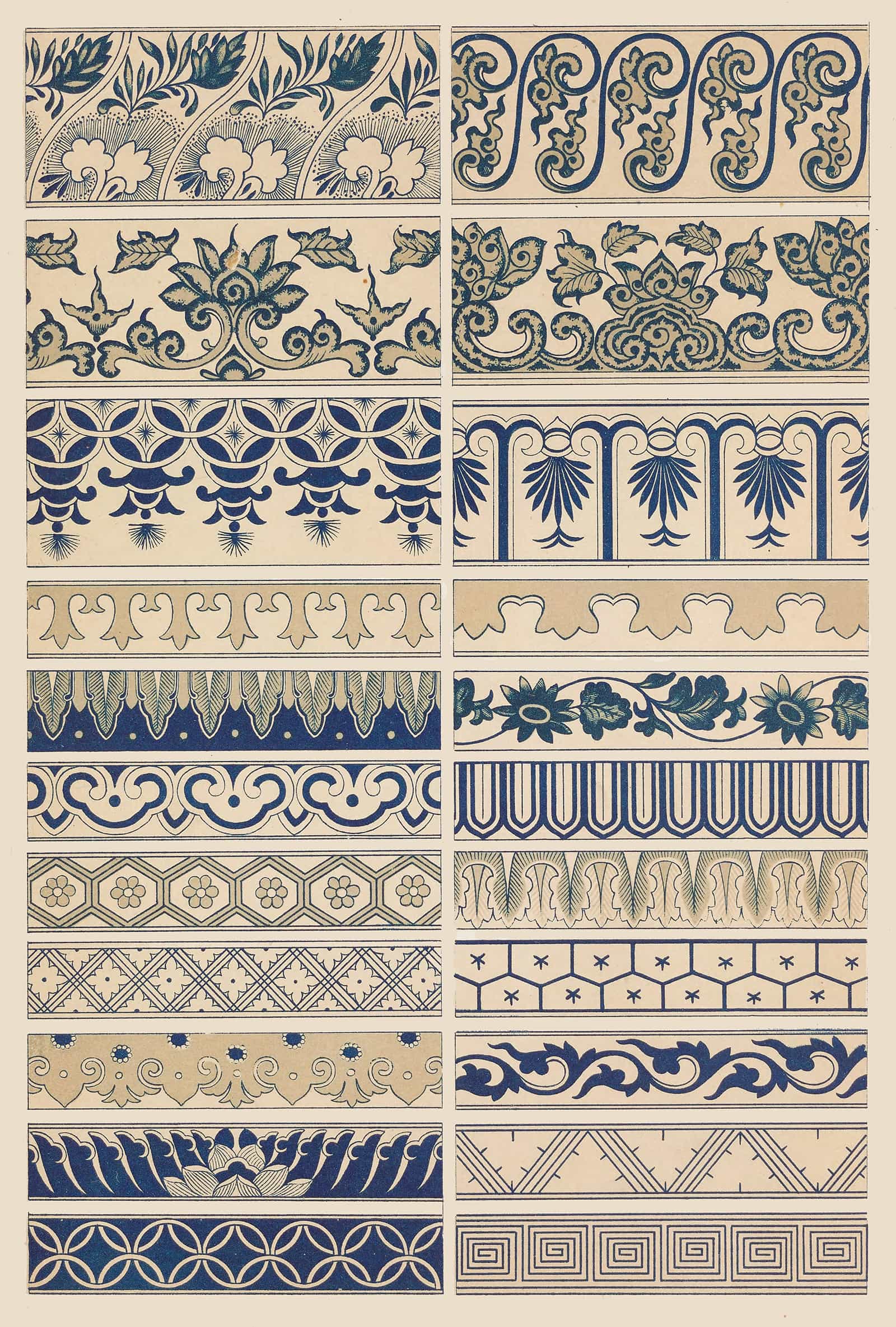Examples Of Chinese Ornament Pl  by Owen Jones Posters, Prints, & Visual Artwork