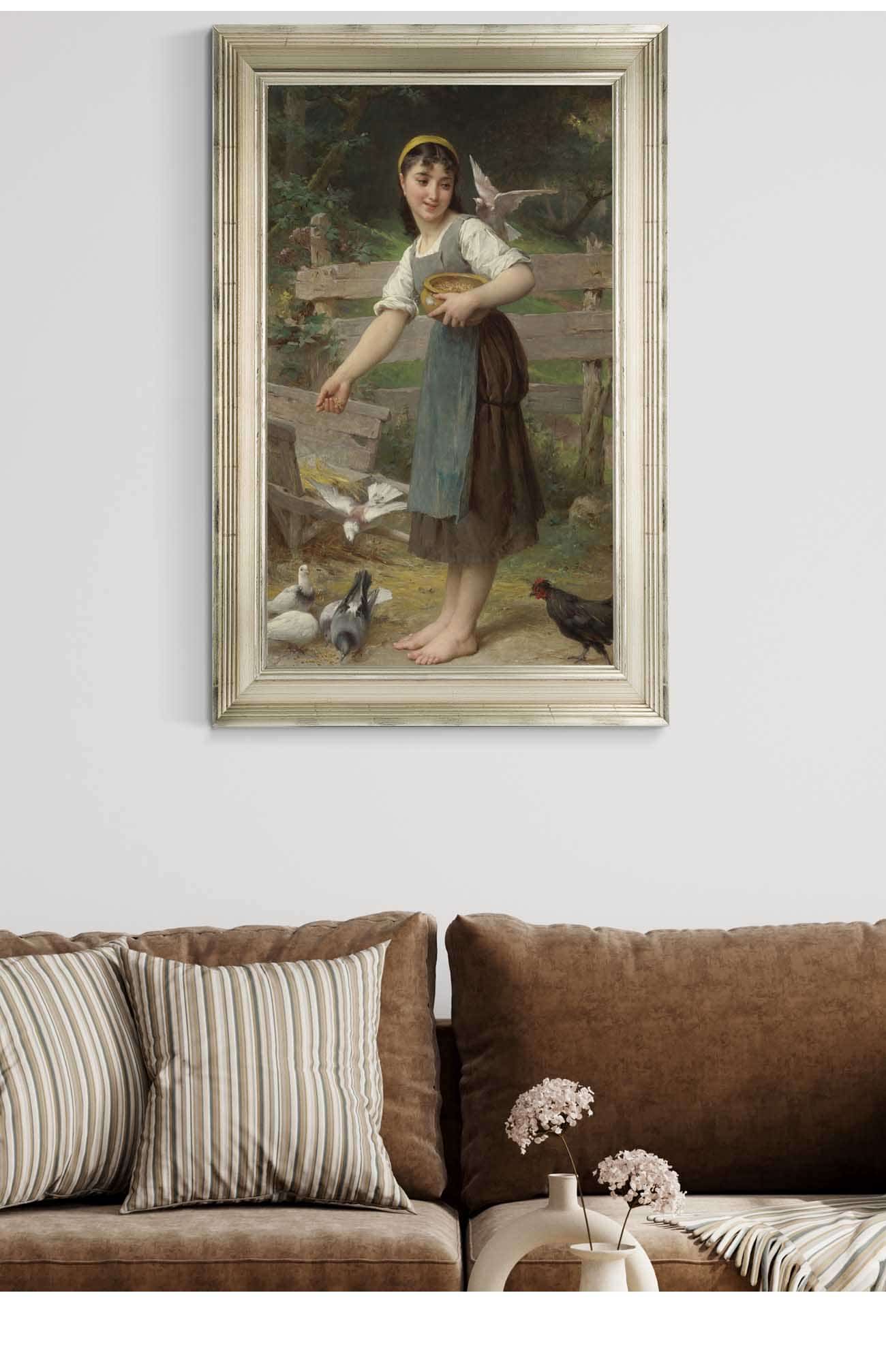 Feeding The Doves by Emile Munier Posters, Prints, & Visual Artwork