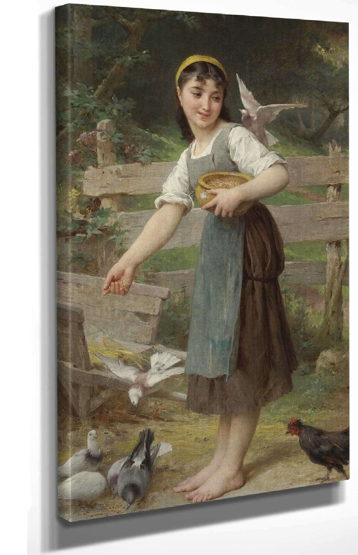 Feeding The Doves by Emile Munier Posters, Prints, & Visual Artwork