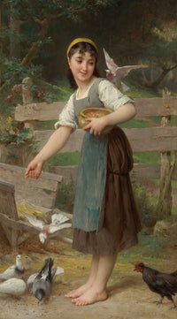 Feeding The Doves by Emile Munier Posters, Prints, & Visual Artwork