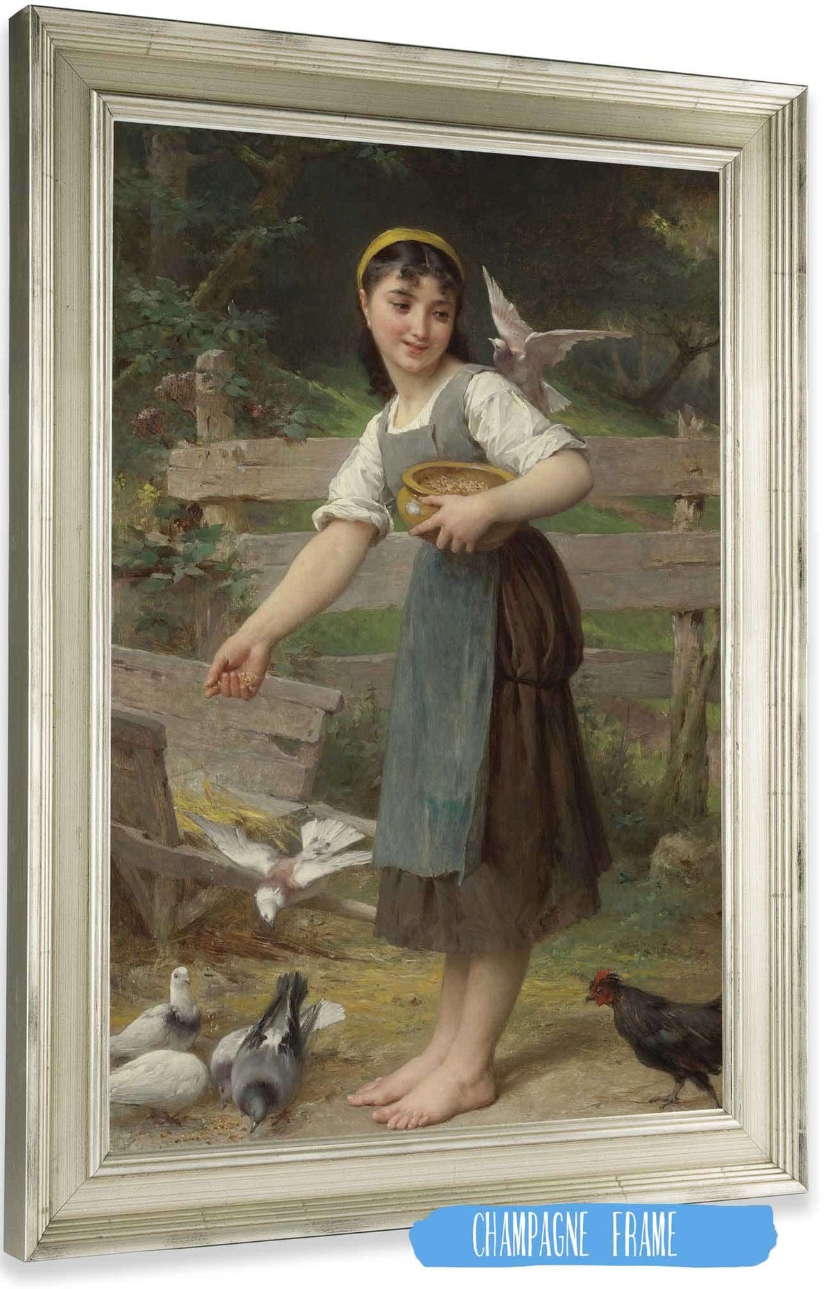 Feeding The Doves by Emile Munier Posters, Prints, & Visual Artwork
