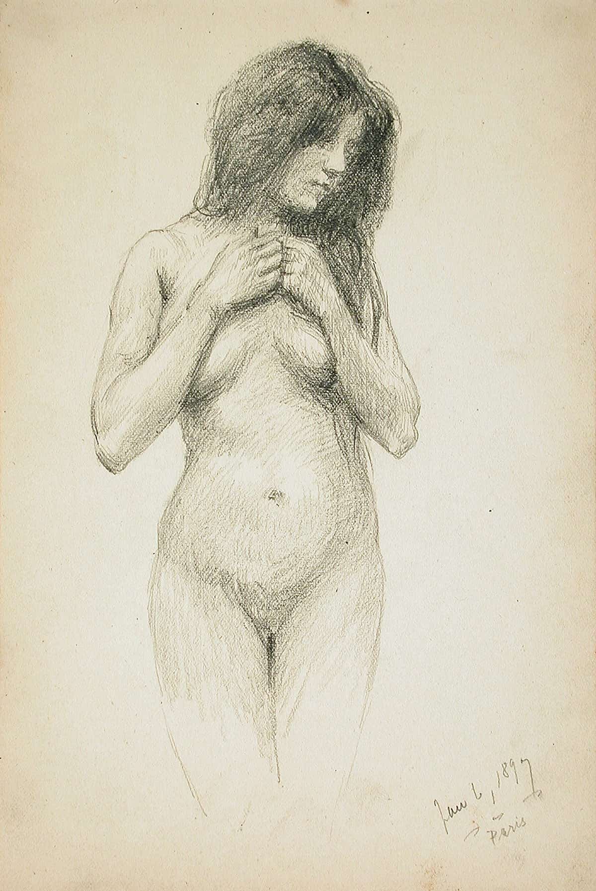 Female Nude by Frank Duveneck Posters, Prints, & Visual Artwork