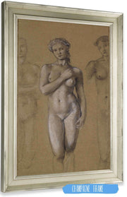 Female Nude Three Studies Possibly For Venus by Sir Edward Coley Burne Jones Posters, Prints, & Visual Artwork