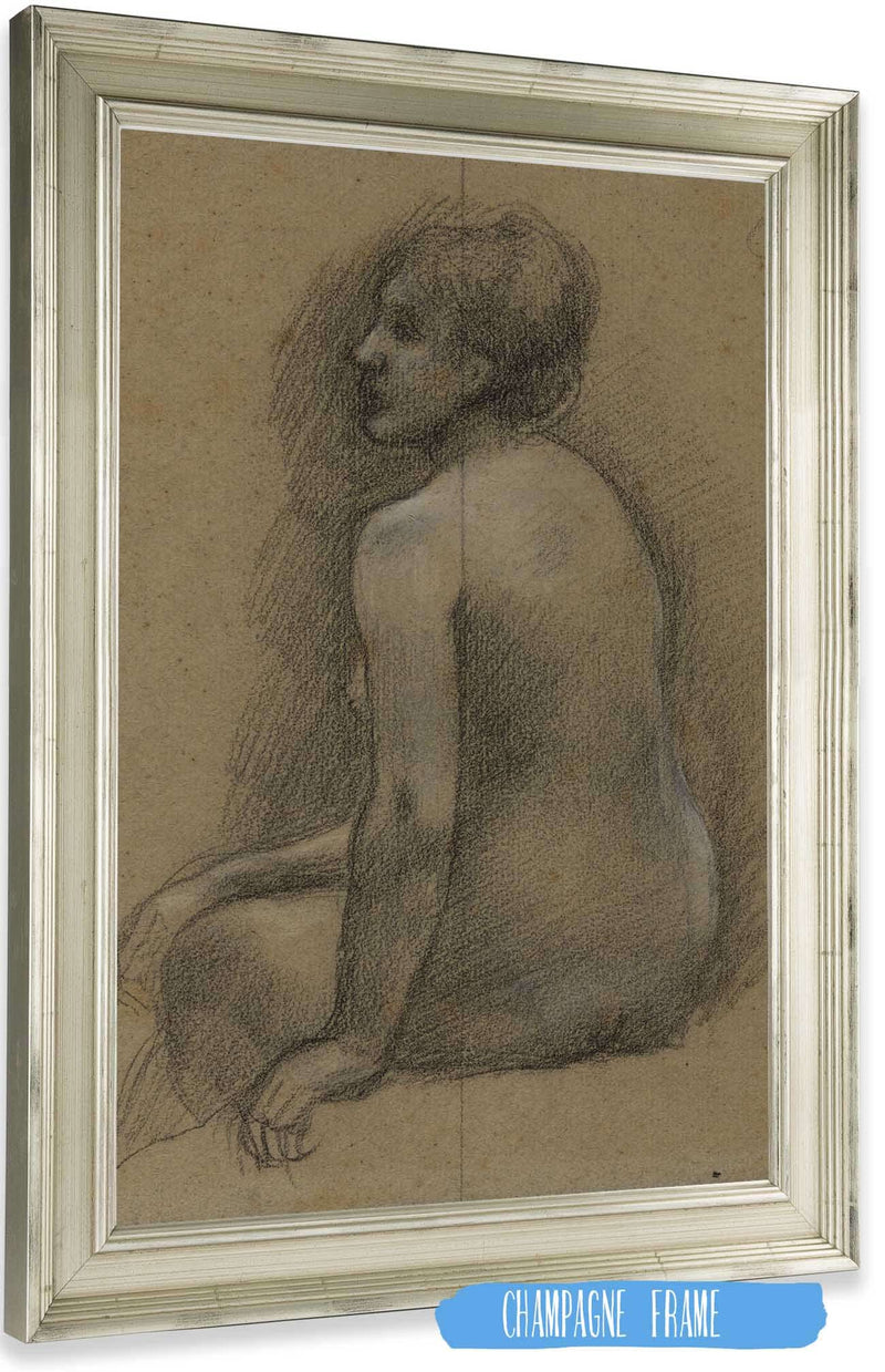 Femme Nue Assise De Dos by Pierre Puvis De Chavannes Posters, Prints, & Visual Artwork