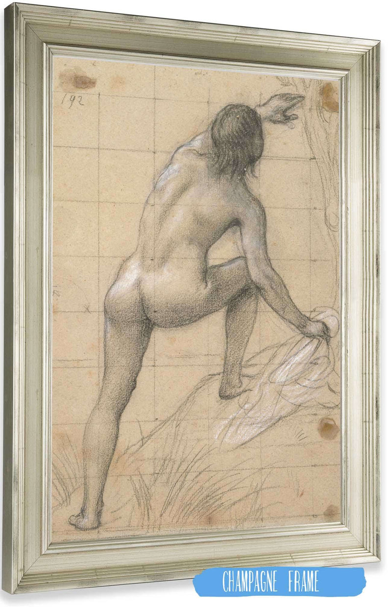 Figure Nue De Dos Bras Gauche Tendu Vers Le Haut by Pierre Puvis De Chavannes Posters, Prints, & Visual Artwork