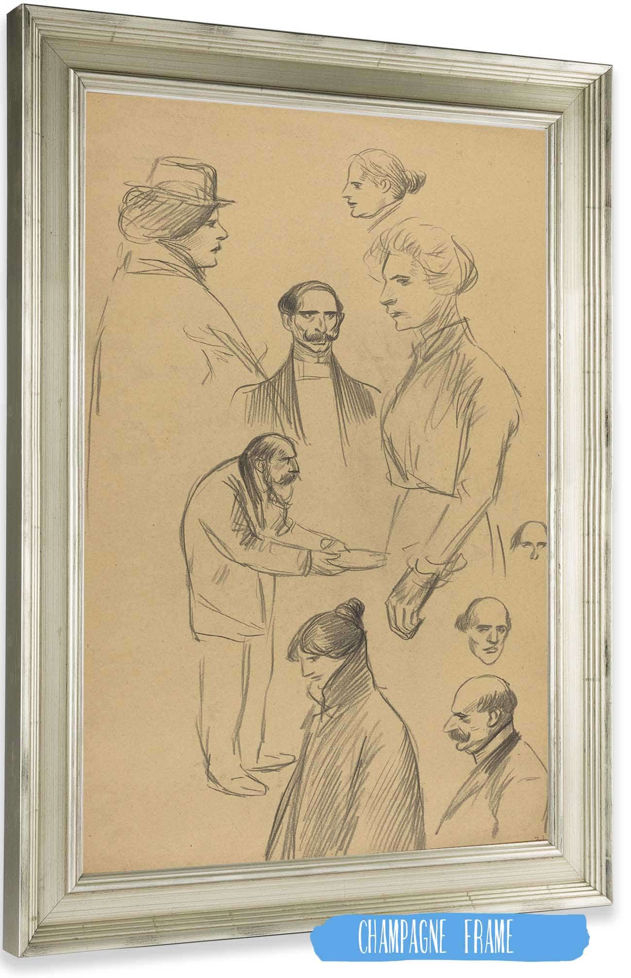 Figure Studies Verso by Theophile Alexandre Steinlen Posters, Prints, & Visual Artwork