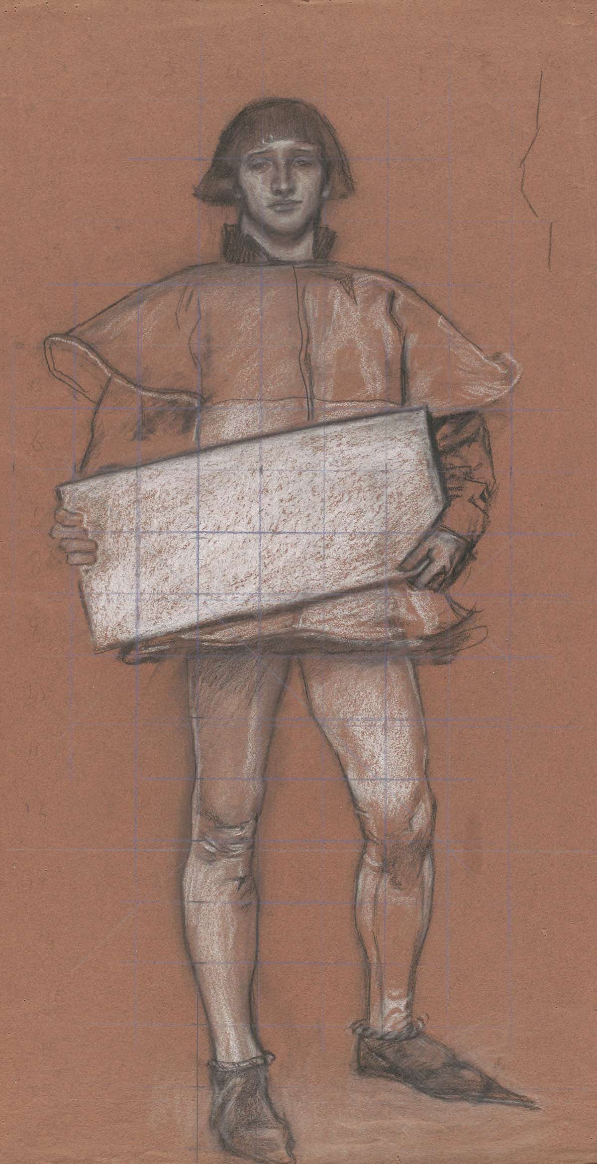 Figure Study Man In Medieval Costume by Edwin Austin Abbey Posters, Prints, & Visual Artwork
