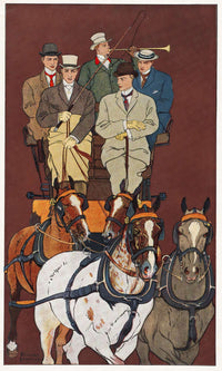 Five Men Riding In A Carriage Drawn By Four Horses   by Edward Penfield Posters, Prints, & Visual Artwork