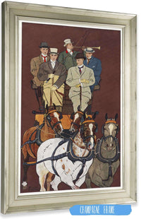 Five Men Riding In A Carriage Drawn By Four Horses   by Edward Penfield Posters, Prints, & Visual Artwork