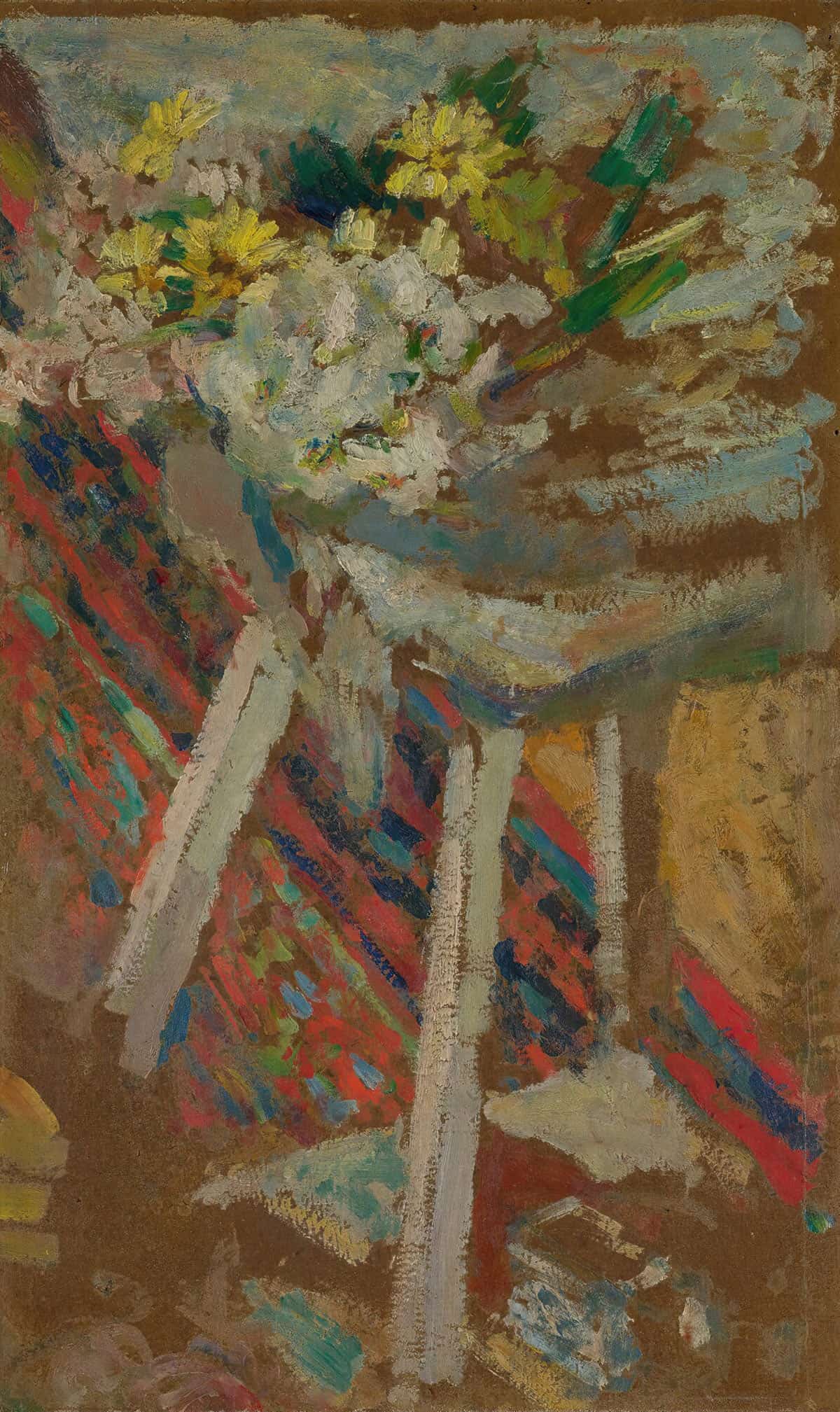 Flowers On A Stool by Edouard Vuillard Posters, Prints, & Visual Artwork