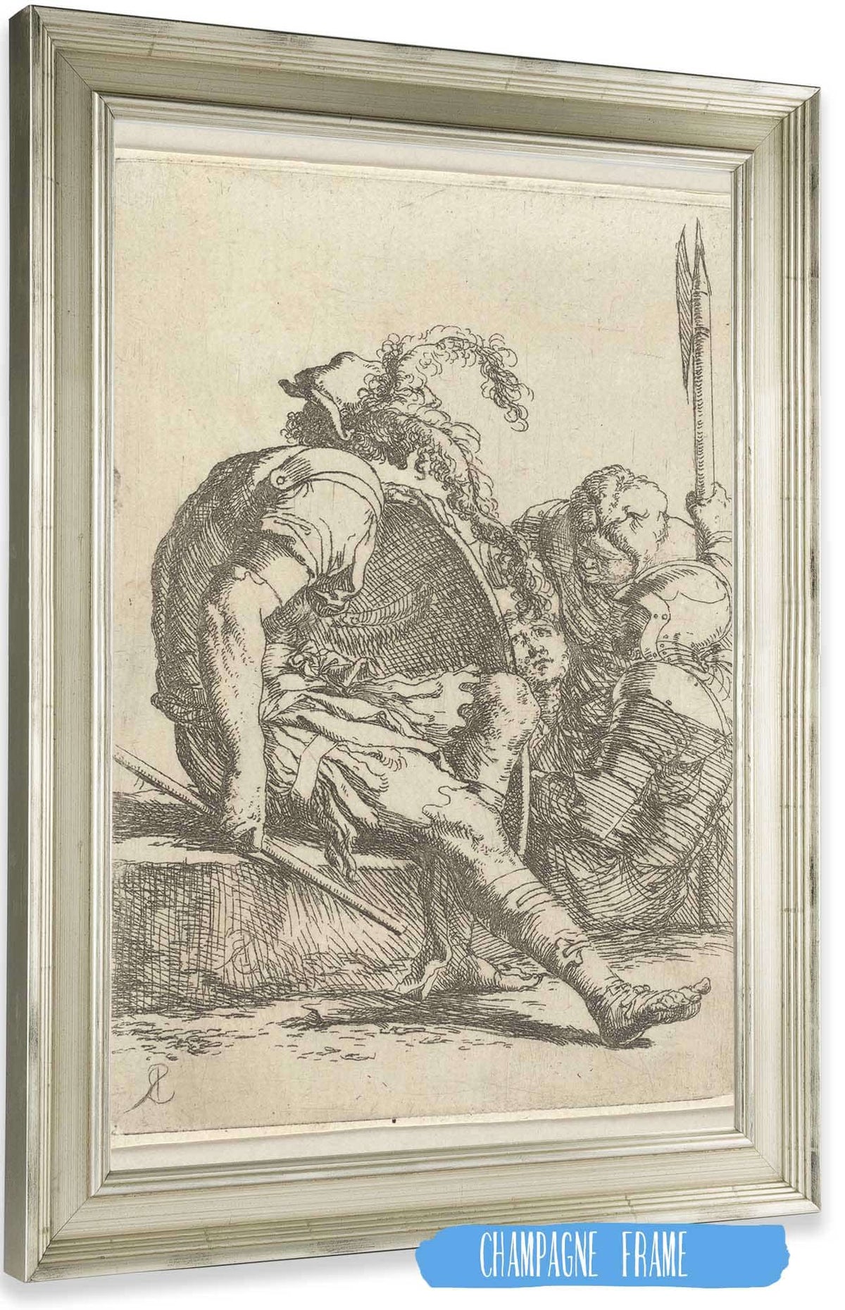 Four Soldiers One Seated On A Stone At The Left  by Salvator Rosa Posters, Prints, & Visual Artwork