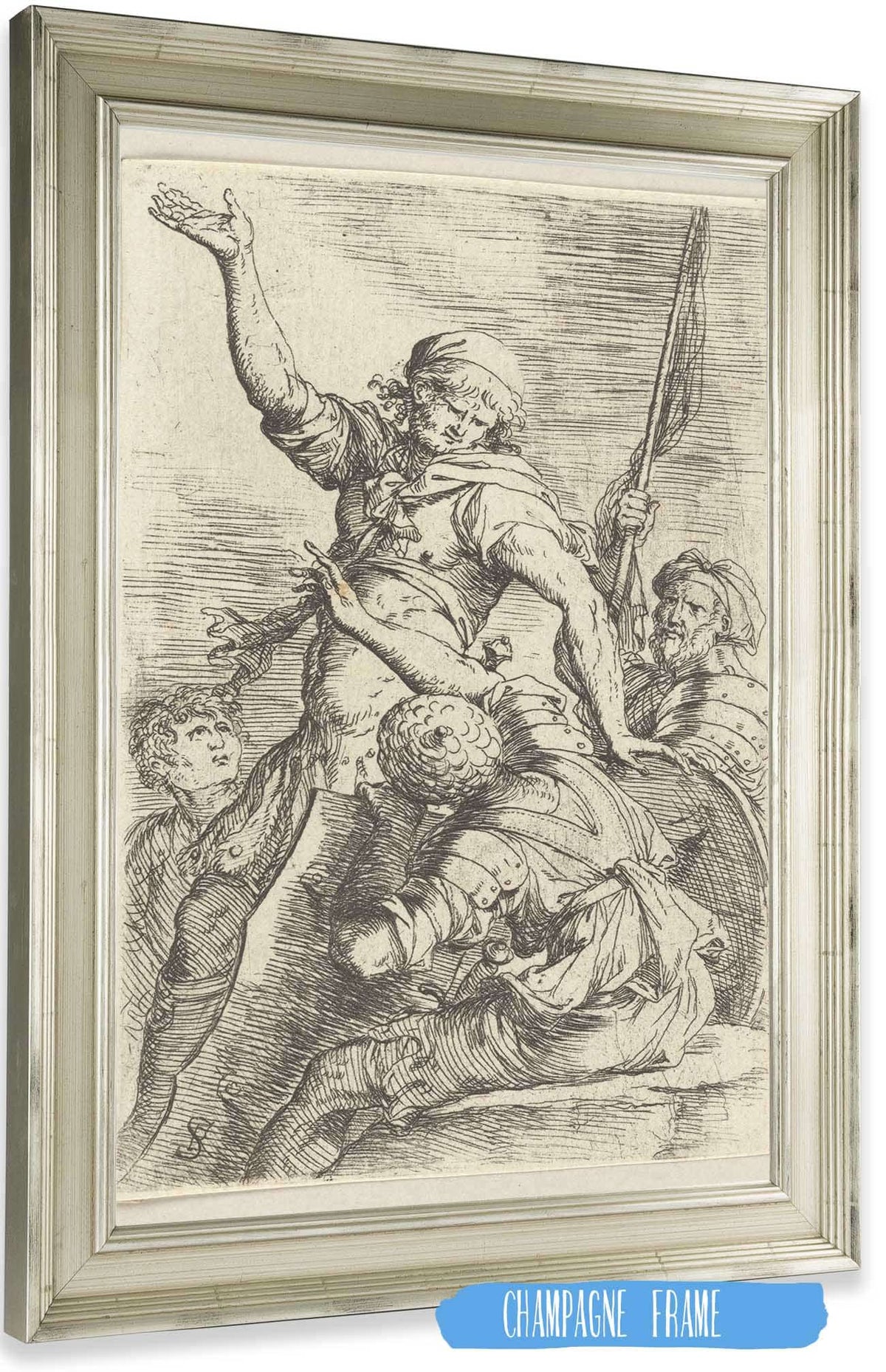 Four Soldiers One With Flag  by Salvator Rosa Posters, Prints, & Visual Artwork