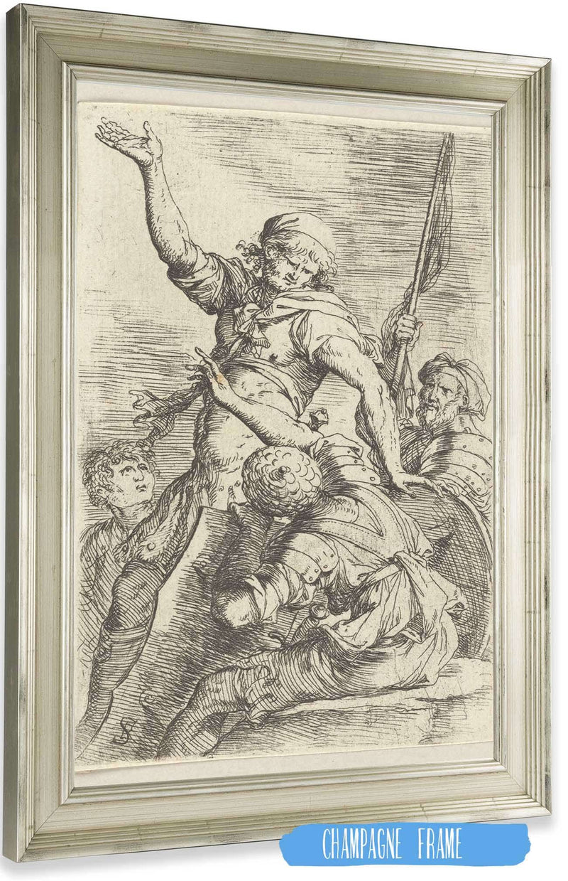Four Soldiers One With Flag  by Salvator Rosa Posters, Prints, & Visual Artwork