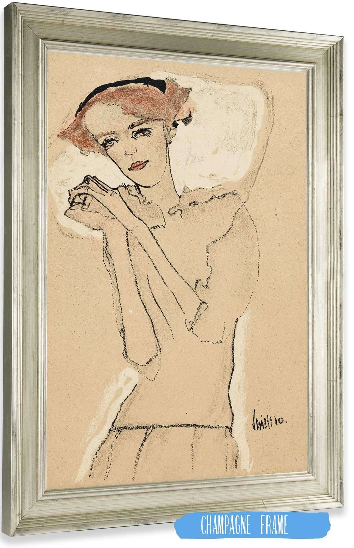 Frauenbildnis Iii by Egon Schiele Posters, Prints, & Visual Artwork