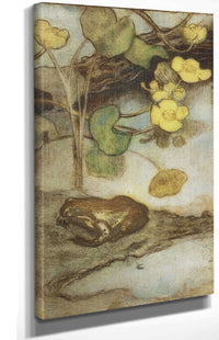 Frog With Marsh Marigold  by Eero Jarnefelt Posters, Prints, & Visual Artwork