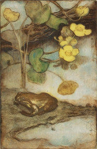 Frog With Marsh Marigold  by Eero Jarnefelt Posters, Prints, & Visual Artwork