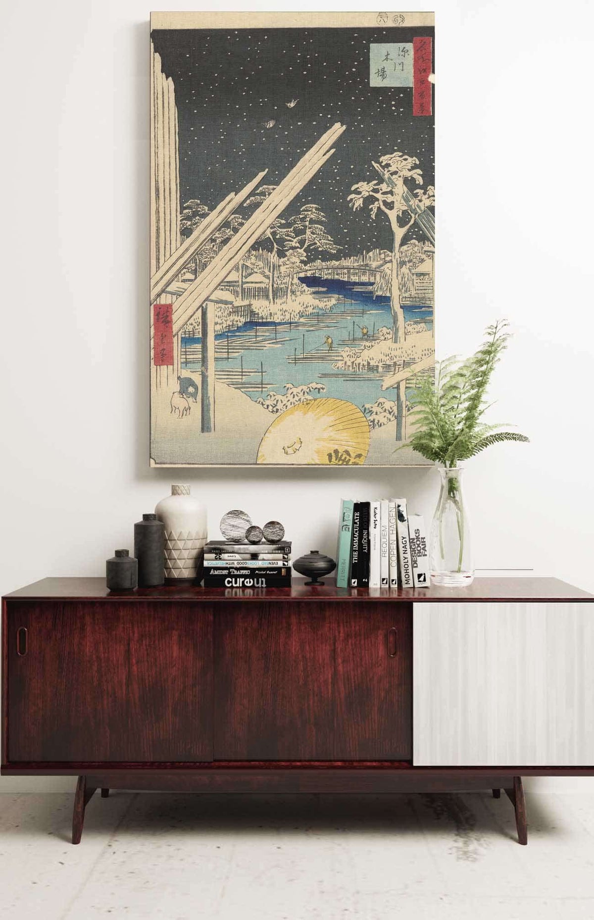 Fukagawa Timberyard Kiba by Ando Hiroshige Posters, Prints, & Visual Artwork
