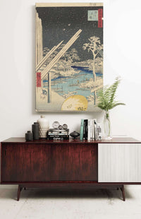 Fukagawa Timberyard Kiba by Ando Hiroshige Posters, Prints, & Visual Artwork