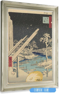 Fukagawa Timberyard Kiba by Ando Hiroshige Posters, Prints, & Visual Artwork