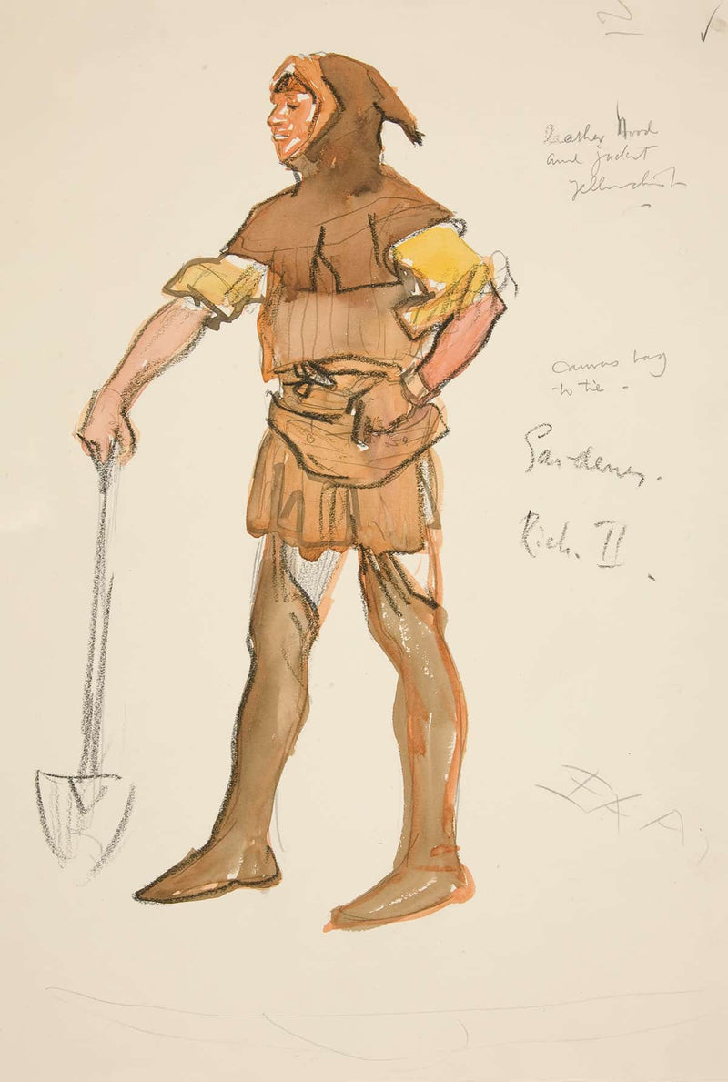 Gardener Costume Sketch For Henry Irvings Planned Production Of Richard Ii by Edwin Austin Abbey Posters, Prints, & Visual Artwork
