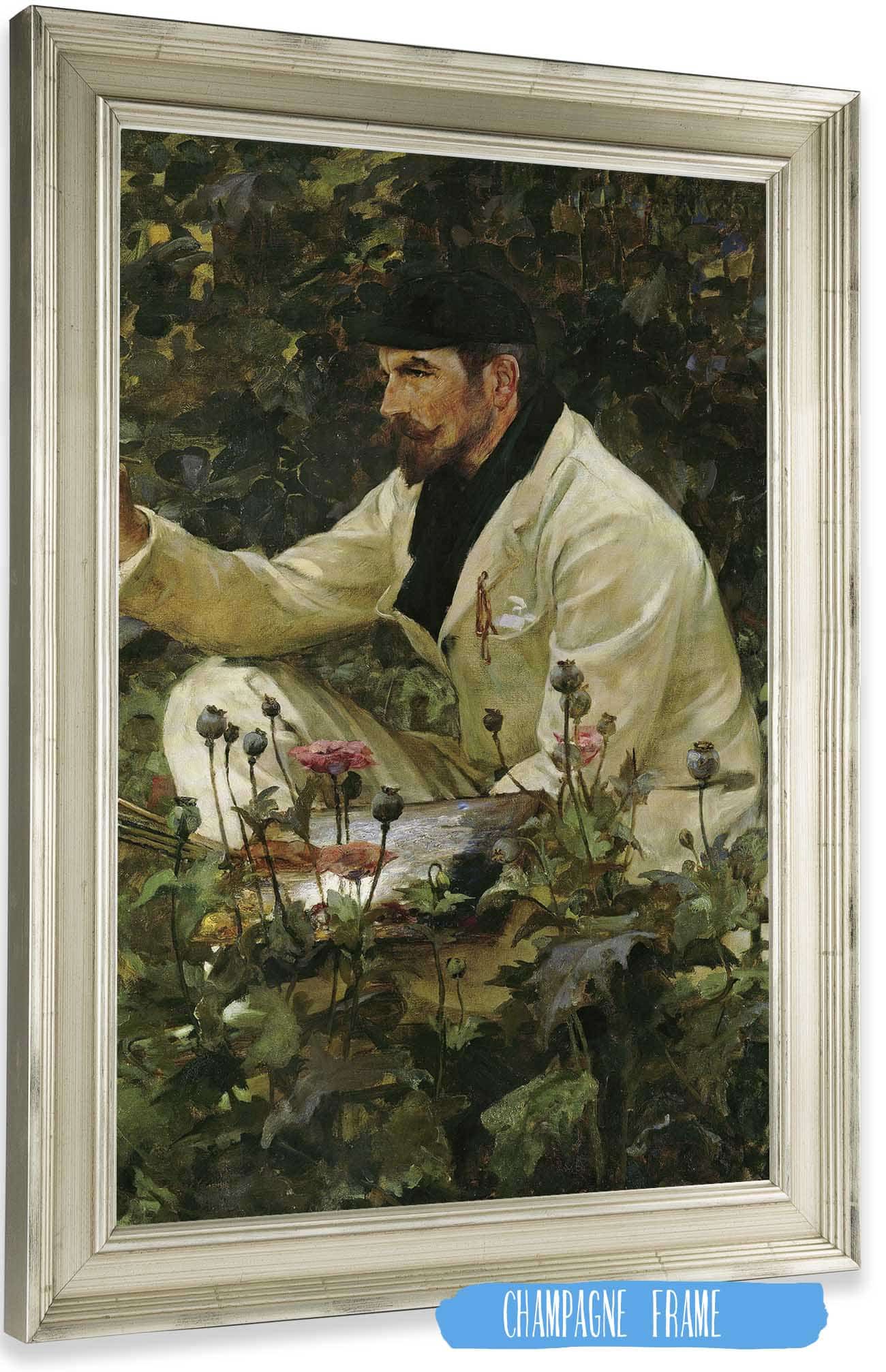 George Hitchcock Working In His Garden In Egmond Between And by James Jebusa Shannon Posters, Prints, & Visual Artwork