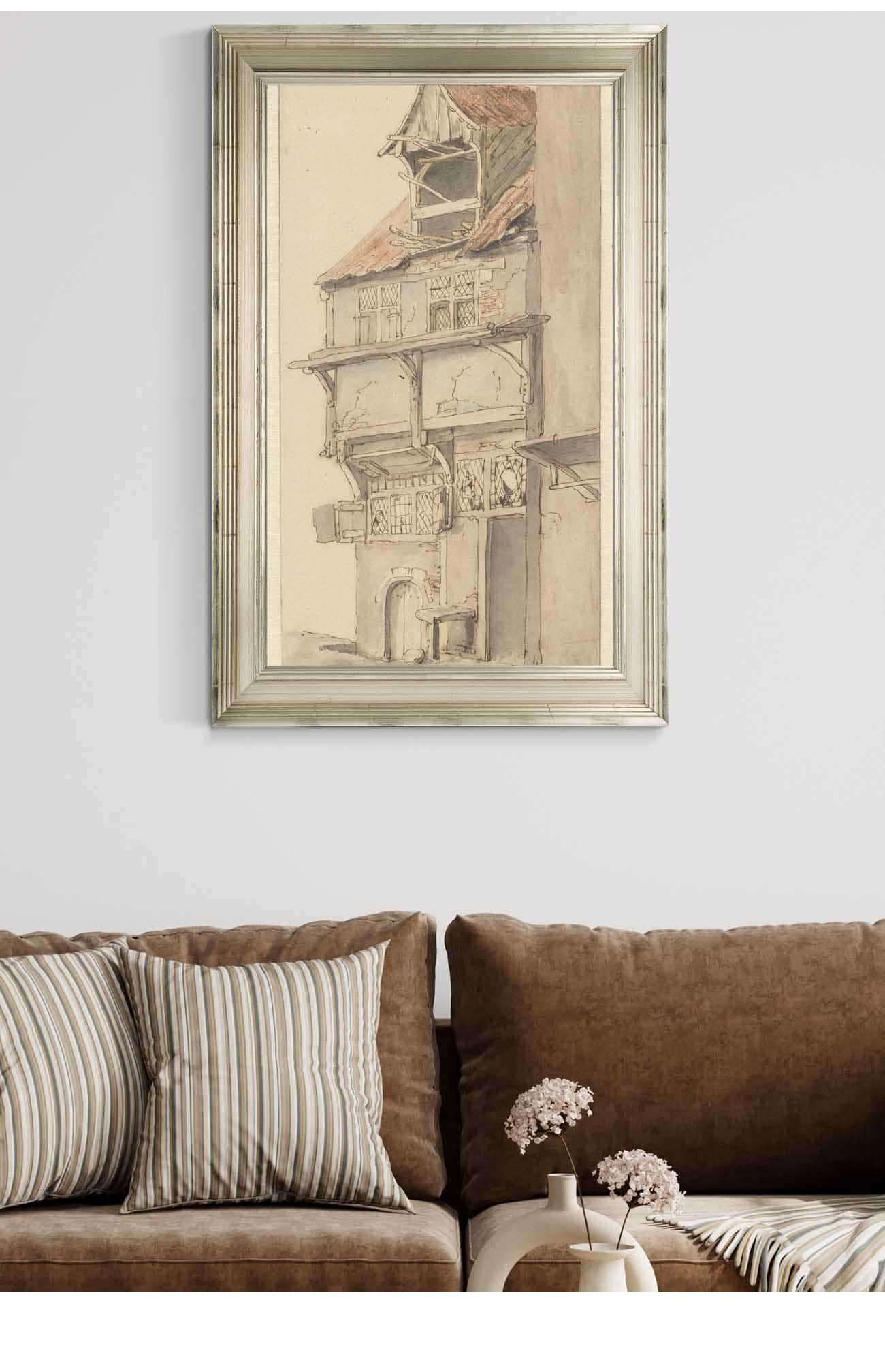 Gevel Van Een Hoekhuis Met Open Dakkapel  by Adriaen Van Ostade Posters, Prints, & Visual Artwork